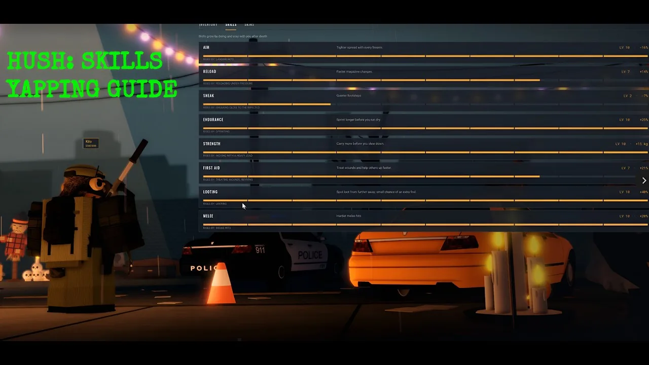 HUSH Roblox Stats Guide: Skills and Leveling Progression